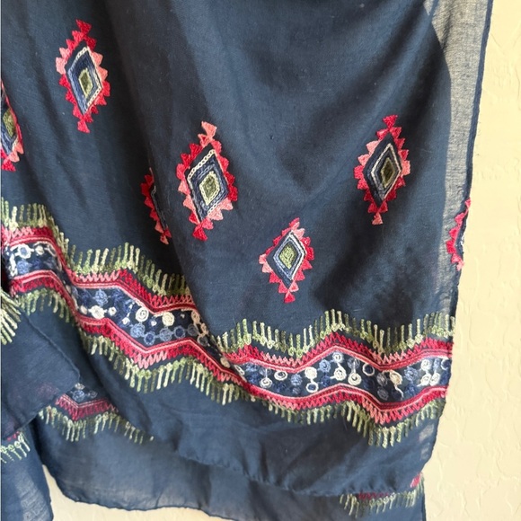 Summer & Rose Kimono Navy Blue Embroidered Women’s One Size - Picture 3 of 8